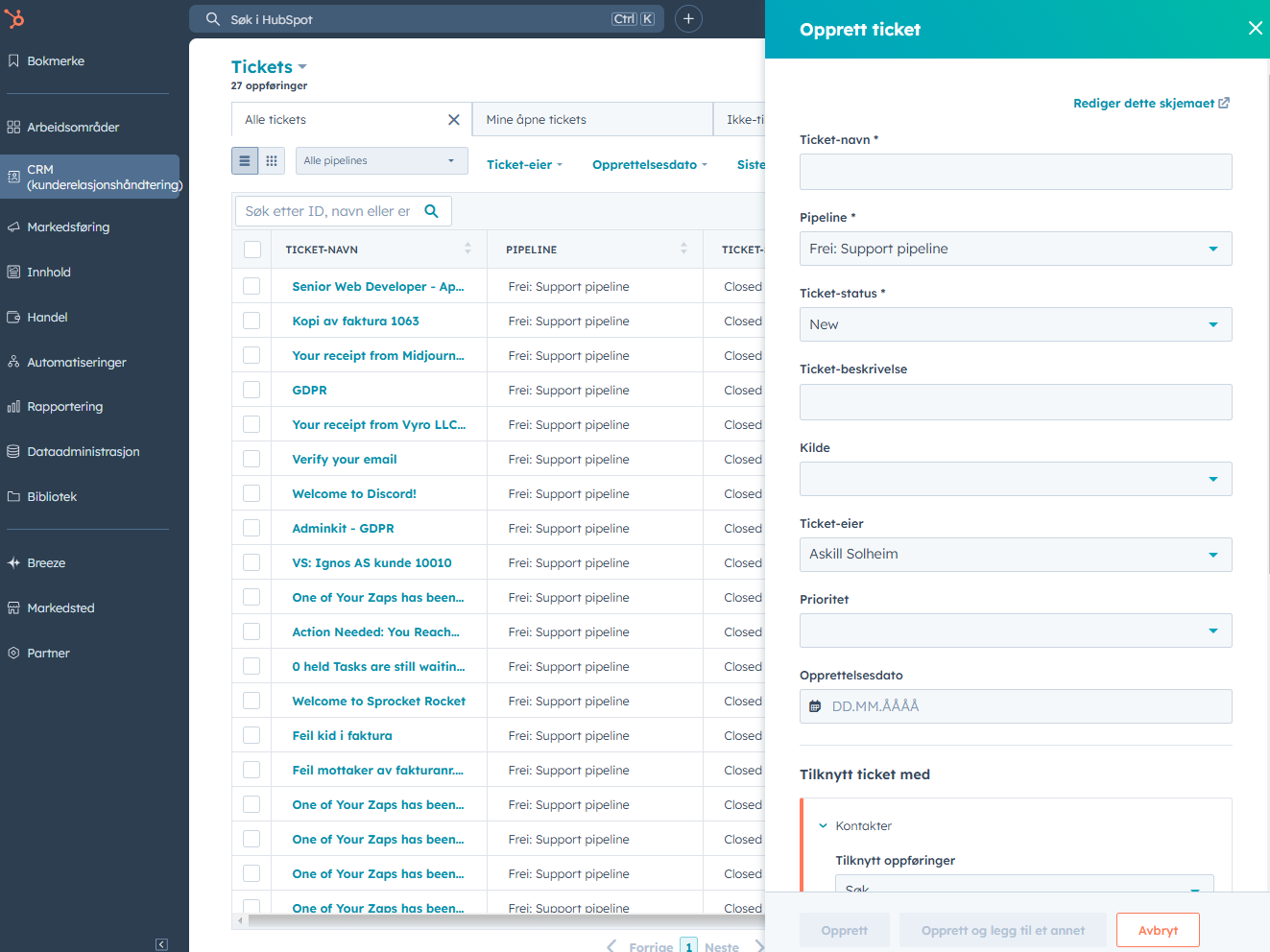 Sett opp ticket-system for kundeservice 2